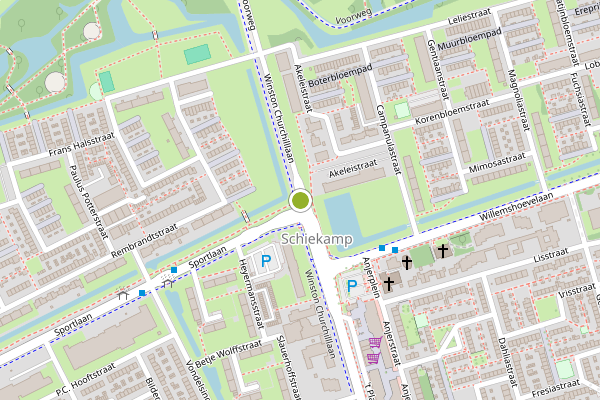 Ambulance-melding op Winston Churchilllaan, Spijkenisse op 27 juni, kaart-overzicht