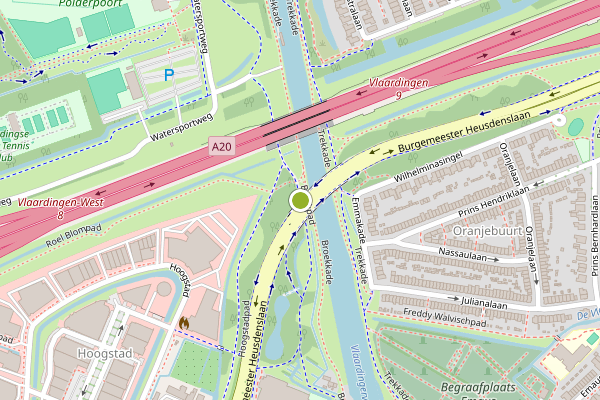 Ambulance + Brandweer + Politie samen ter plaatse op Broekpad, Vlaardingen op 28 juni, kaart-overzicht nieuws-bericht