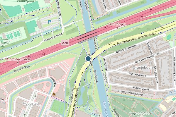 Politie-melding op Broekpad, Vlaardingen op 28 juni, kaart-overzicht