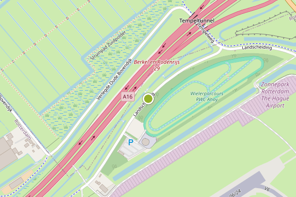 Ambulance-melding op Landscheiding, Rotterdam op 28 juni, kaart-overzicht