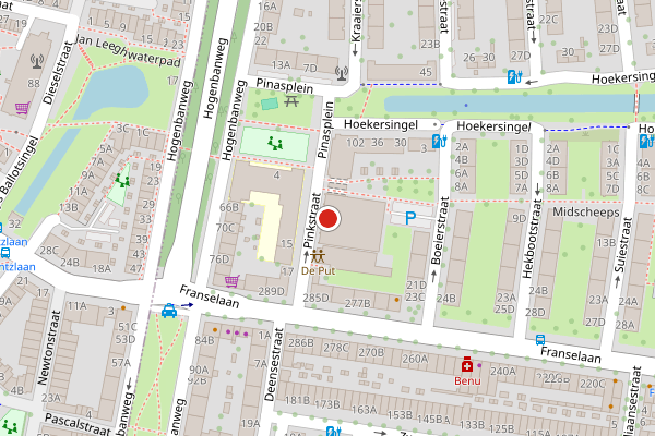 Brandweer-melding op Pinkstraat, Rotterdam op 28 juni, kaart-overzicht