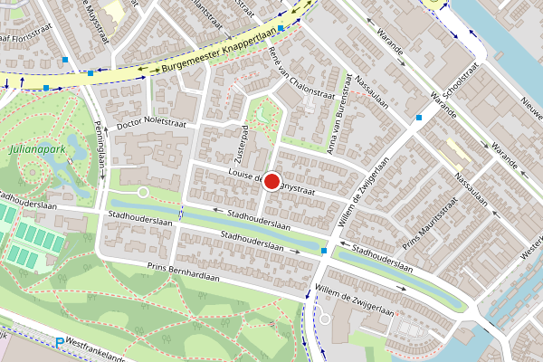 Brandweer-melding op Louise de Colignystraat, Schiedam op 28 juni, kaart-overzicht