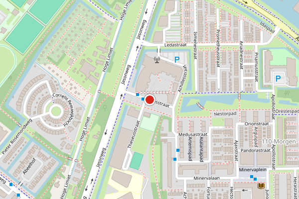 Brandweer-melding op Minosstraat, Rotterdam op 28 juni, kaart-overzicht