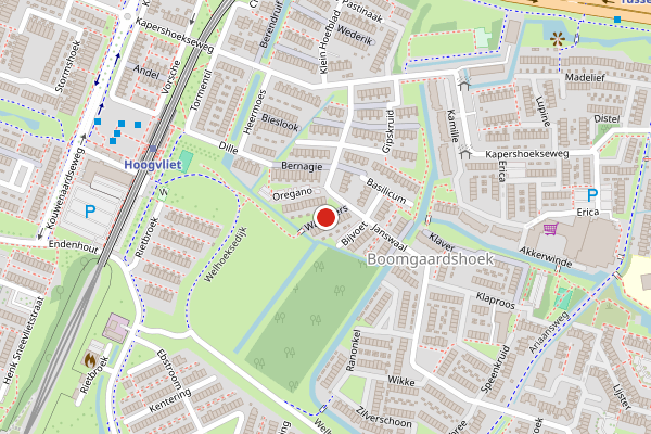 Brandweer-melding op Waterkers, Hoogvliet op 28 juni, kaart-overzicht
