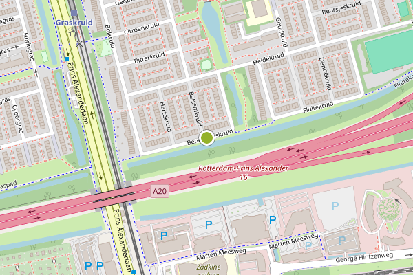 Ambulance-melding op Benedictuskruid, Rotterdam op 28 juni, kaart-overzicht