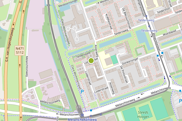 Ambulance-melding op Loderstraat, Rotterdam op 28 juni, kaart-overzicht