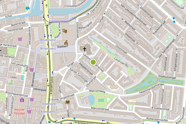 Ambulance-melding op Laurens Costerstraat, Schiedam op 28 juni, kaart-overzicht