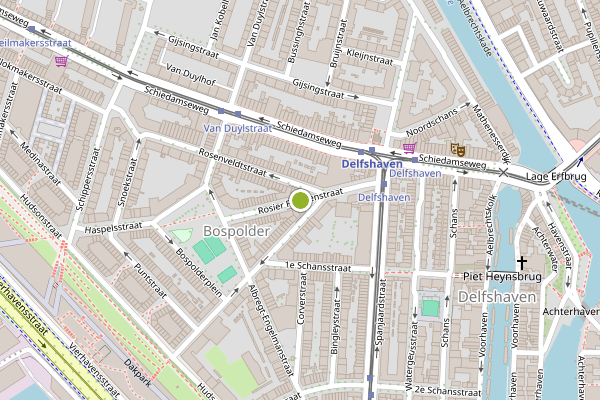 Ambulance-melding op Rosier Faassenstraat, Rotterdam op 6 mei, kaart-overzicht