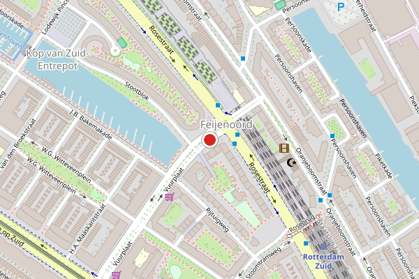 Brandweer-melding op Vuurplaat, Rotterdam op 6 mei, kaart-overzicht