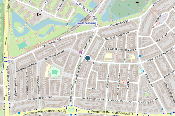 Politie-melding op Mesdaglaan, Schiedam op 6 mei, kaart-overzicht