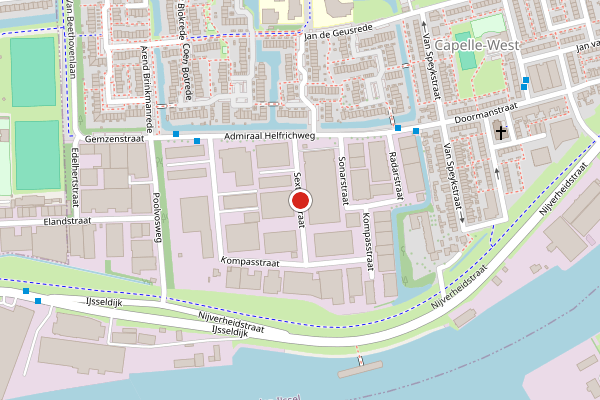 Brandweer-melding op Sextantstraat, Capelle aan den IJssel op 6 mei, kaart-overzicht