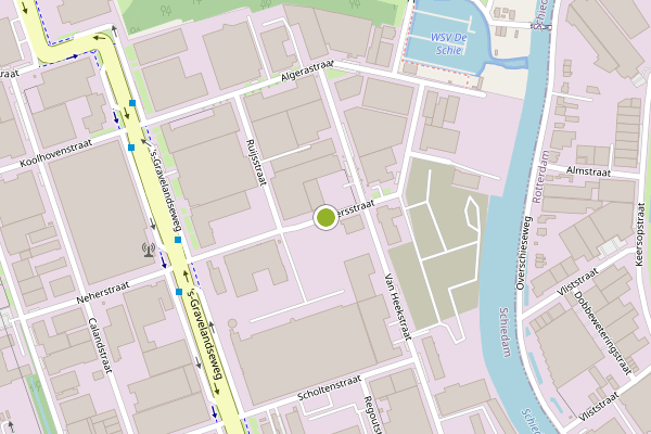 Ambulance-melding op Ringersstraat, Schiedam op 29 juni, kaart-overzicht