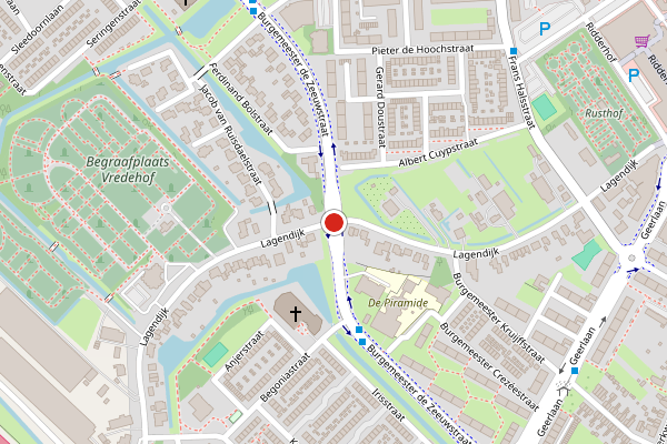 Brandweer-melding op Lagendijk, Ridderkerk op 29 juni, kaart-overzicht
