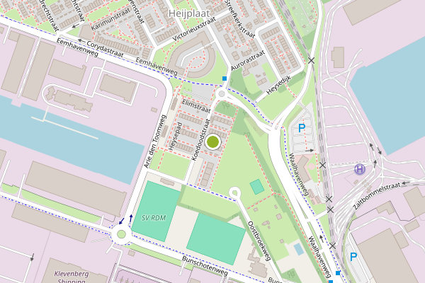 Ambulance-melding op Hoenderhoekstraat, Rotterdam op 29 juni, kaart-overzicht