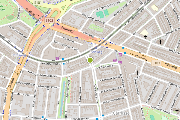 Ambulance-melding op Zandblokstraat, Rotterdam op 29 juni, kaart-overzicht