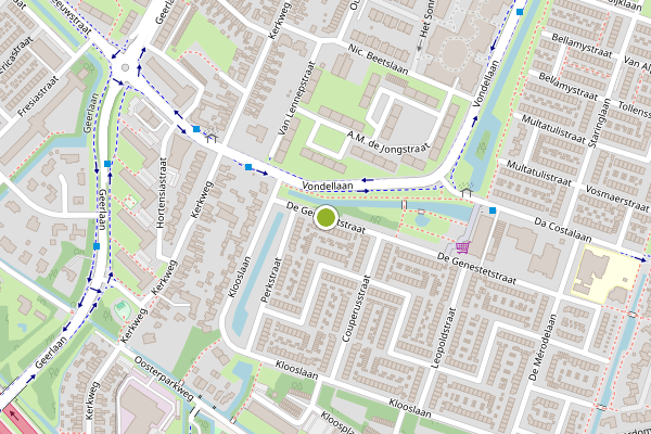 Ambulance-melding op De Genestetstraat, Ridderkerk op 6 mei, kaart-overzicht