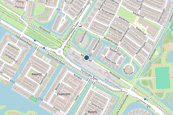 Politie-melding op Middeldijk, Barendrecht op 29 juni, kaart-overzicht