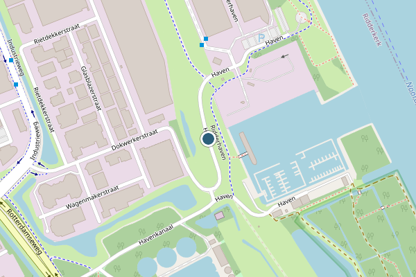 Politie-melding op Haven, Ridderkerk op 29 juni, kaart-overzicht