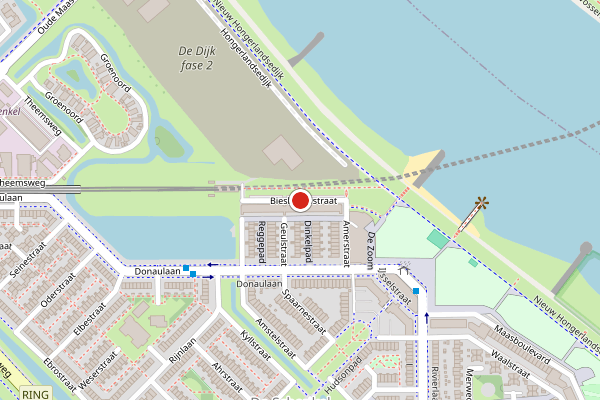 Brandweer-melding op Biesboschstraat, Spijkenisse op 30 juni, kaart-overzicht