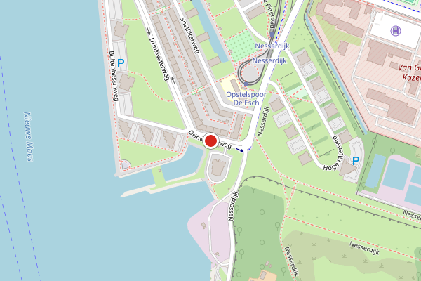 Brandweer-melding op Drinkwaterweg, Rotterdam op 30 juni, kaart-overzicht