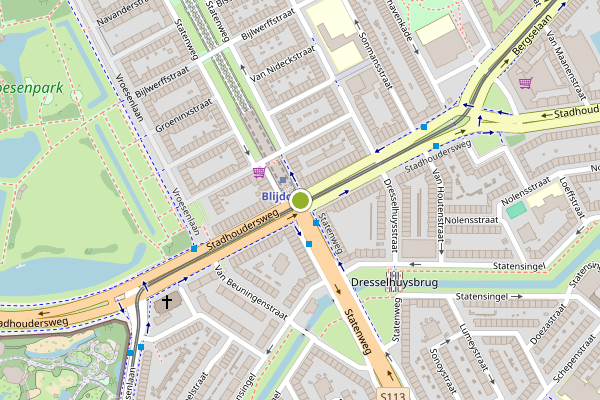 Ambulance-melding op Statenweg, Rotterdam op 30 juni, kaart-overzicht