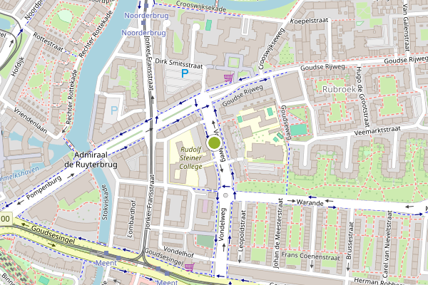 Ambulance-melding op Vondelweg, Rotterdam op 30 juni, kaart-overzicht