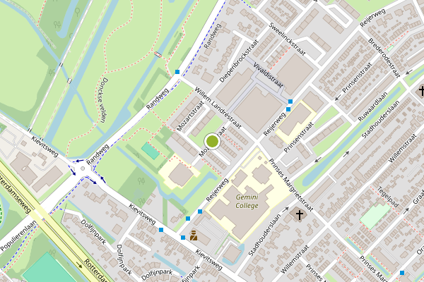 Ambulance-melding op Mozartstraat, Ridderkerk op 30 juni, kaart-overzicht