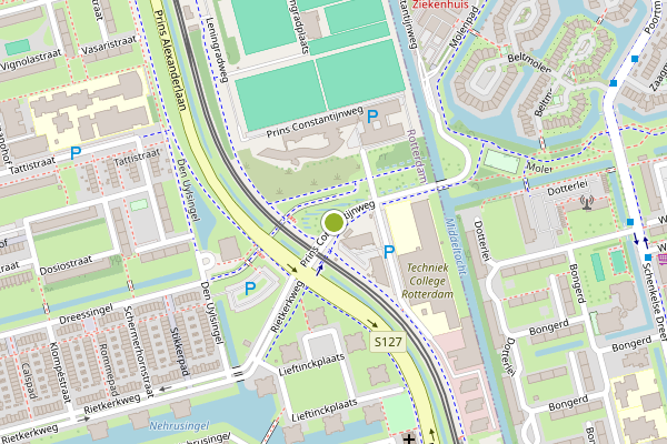 Ambulance-melding op Prins Constantijnweg, Rotterdam op 7 mei, kaart-overzicht