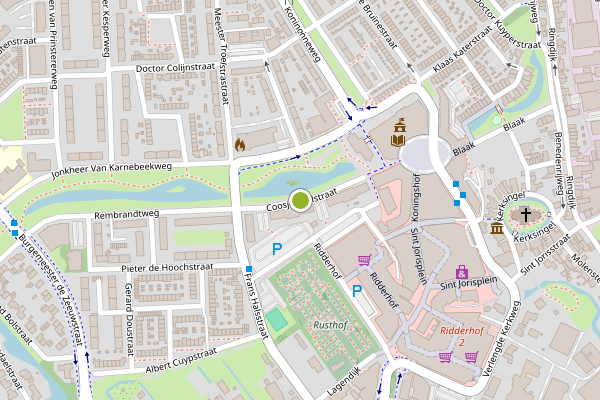 Ambulance-melding op Coosje Ayalstraat, Ridderkerk op 30 juni, kaart-overzicht