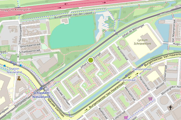 Ambulance-melding op Johan de Wittsingel, Schiedam op 7 mei, kaart-overzicht