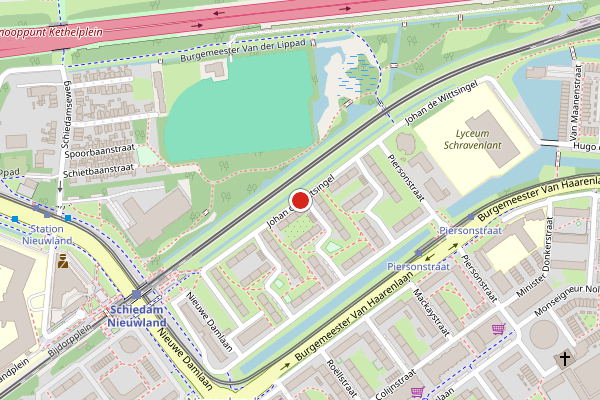 Brandweer-melding op Johan de Wittsingel, Schiedam op 7 mei, kaart-overzicht