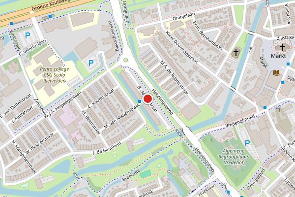 Brandweer-melding op B. de Roijstraat, Spijkenisse op 1 juli, kaart-overzicht