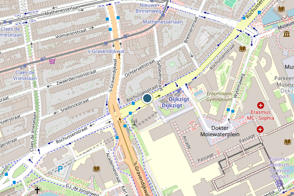 Politie-melding op Rochussenstraat, Rotterdam op 2 juli, kaart-overzicht