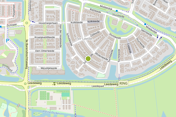 Ambulance-melding op Schipleede, Barendrecht op 2 juli, kaart-overzicht