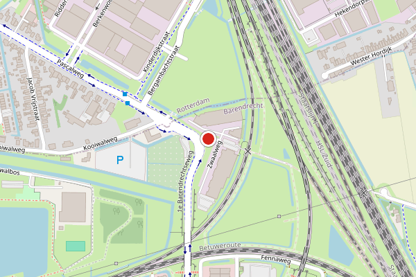 Brandweer-melding op Zwaalweg, Barendrecht op 2 juli, kaart-overzicht