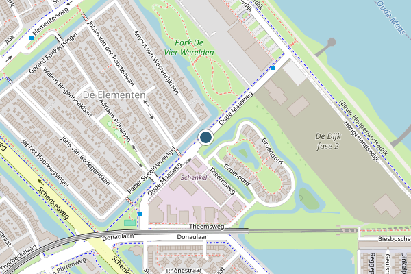 Politie-melding op Oude Maasweg, Spijkenisse op 2 juli, kaart-overzicht