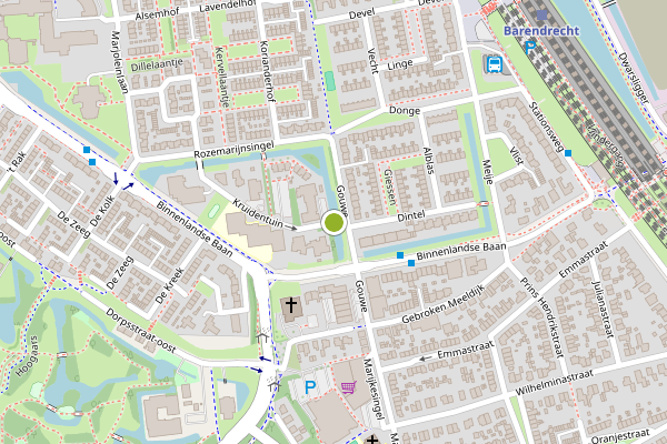 Ambulance-melding op Kruidentuin, Barendrecht op 2 juli, kaart-overzicht