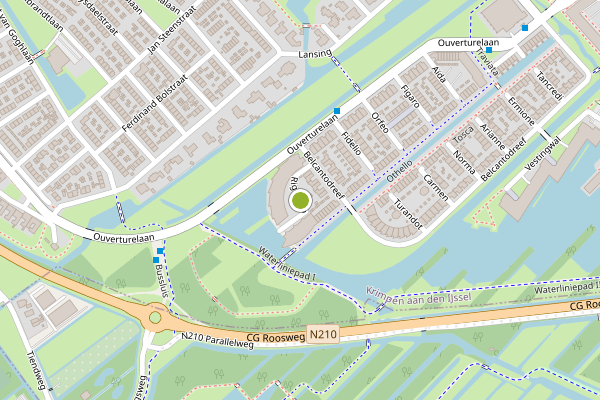 Ambulance-melding op Rigoletto, Krimpen aan den IJssel op 2 juli, kaart-overzicht