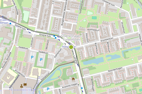 Ambulance-melding op Groene tuin, Rotterdam op 2 juli, kaart-overzicht