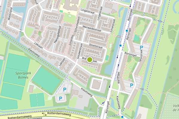 Ambulance-melding op Botlekstraat, Ridderkerk op 2 juli, kaart-overzicht