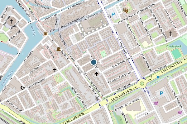Politie-melding op Damstraat, Maassluis op 3 juli, kaart-overzicht