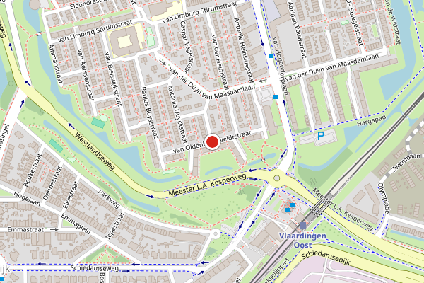 Brandweer-melding op van Oldenbarneveldtstraat, Vlaardingen op 3 juli, kaart-overzicht