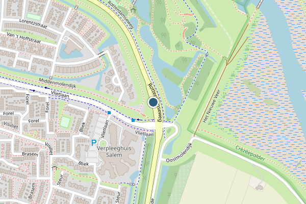 Politie-melding op Rotterdamseweg, Ridderkerk op 3 juli, kaart-overzicht