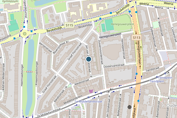 Politie-melding op Jan van Avennesstraat, Rotterdam op 3 juli, kaart-overzicht