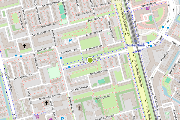Ambulance-melding op Henri Eversstraat, Rotterdam op 7 mei, kaart-overzicht