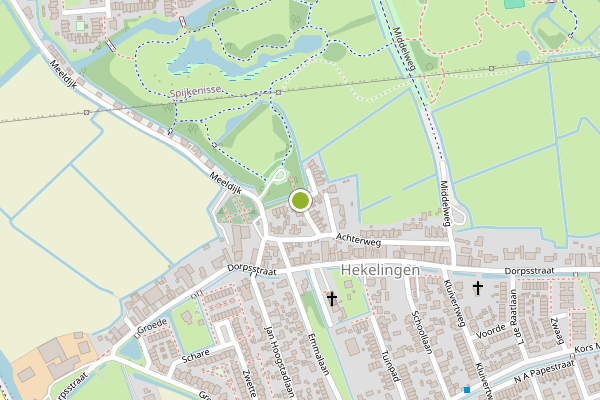 Ambulance-melding op Grote Watering, Hekelingen op 3 juli, kaart-overzicht