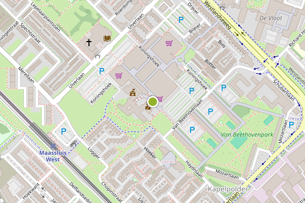 Ambulance-melding op Koningshoek, Maassluis op 3 juli, kaart-overzicht