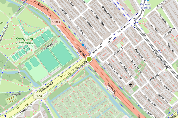 Ambulance-melding op Oldegaarde, Rotterdam op 3 juli, kaart-overzicht