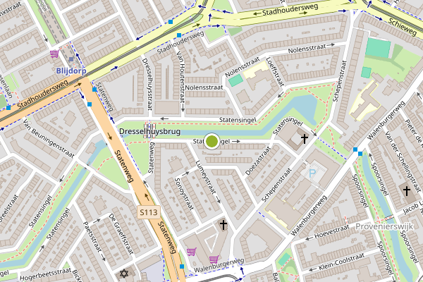 Ambulance-melding op Statensingel, Rotterdam op 3 juli, kaart-overzicht
