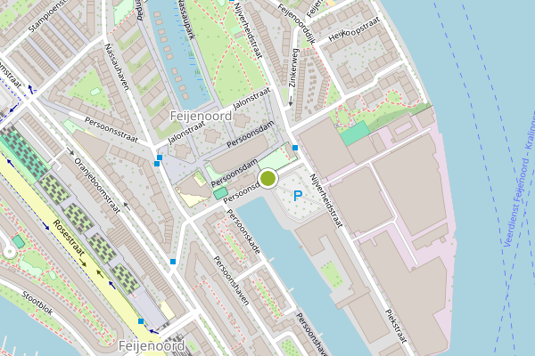 Ambulance-melding op Persoonsdam, Rotterdam op 3 juli, kaart-overzicht